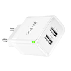 10.5W Dual USB-A Fast Charger EU Plug for iPhone, Hui, Samsung, Xiaomi