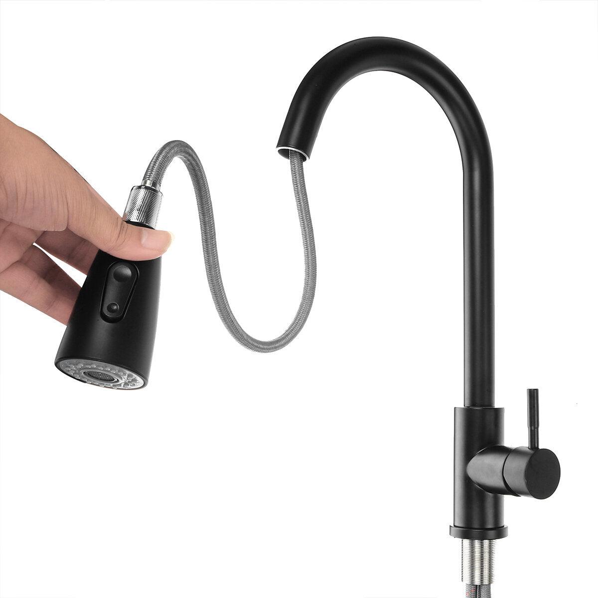 Modern Kitchen Sink Mixer Taps Swivel Spout Single Handle Tap Chrome Faucet