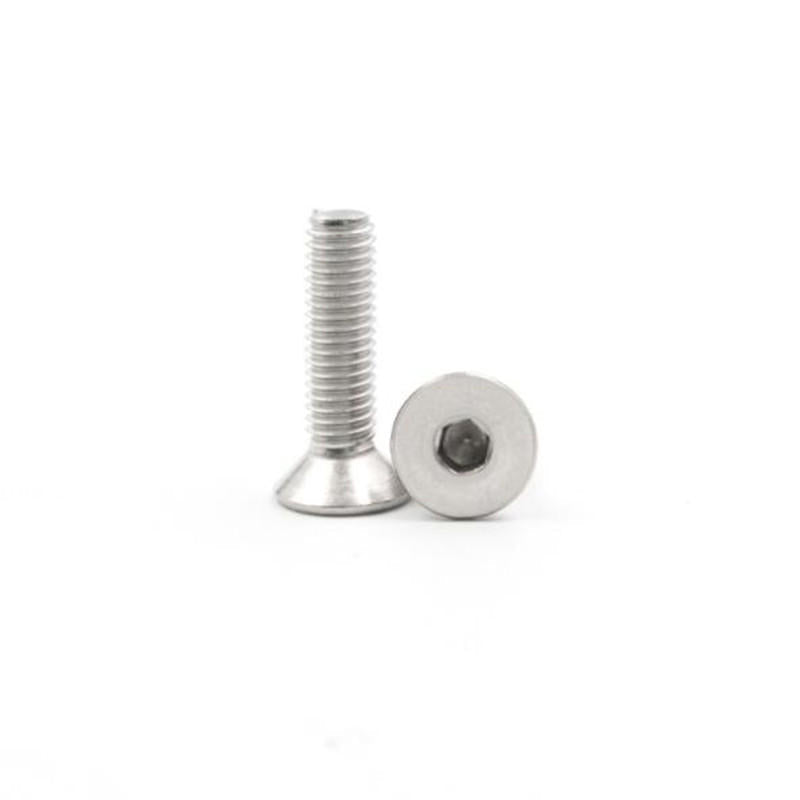 50pcs M5 Stainless Steel Countersunk Flat Head Hex Socket Screw Bolts 6/8/10/12/14/16/18/20/25/30/35/40mm Optional