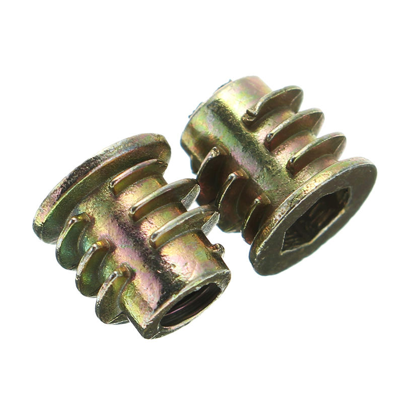 50Pcs M8 Zinc Alloy Wood Furniture Hex Socket Drive Head Screw-in Threaded Insert Nut 13-30mm