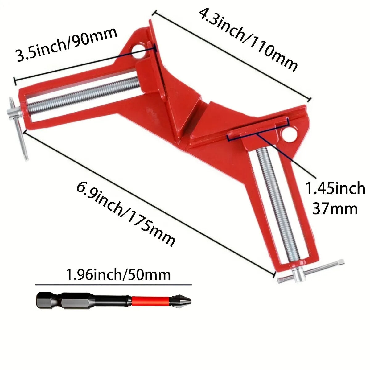 4PCS 90ˇă Right Angle Clamp - Aluminum Alloy for Woodworking & Glass Projects