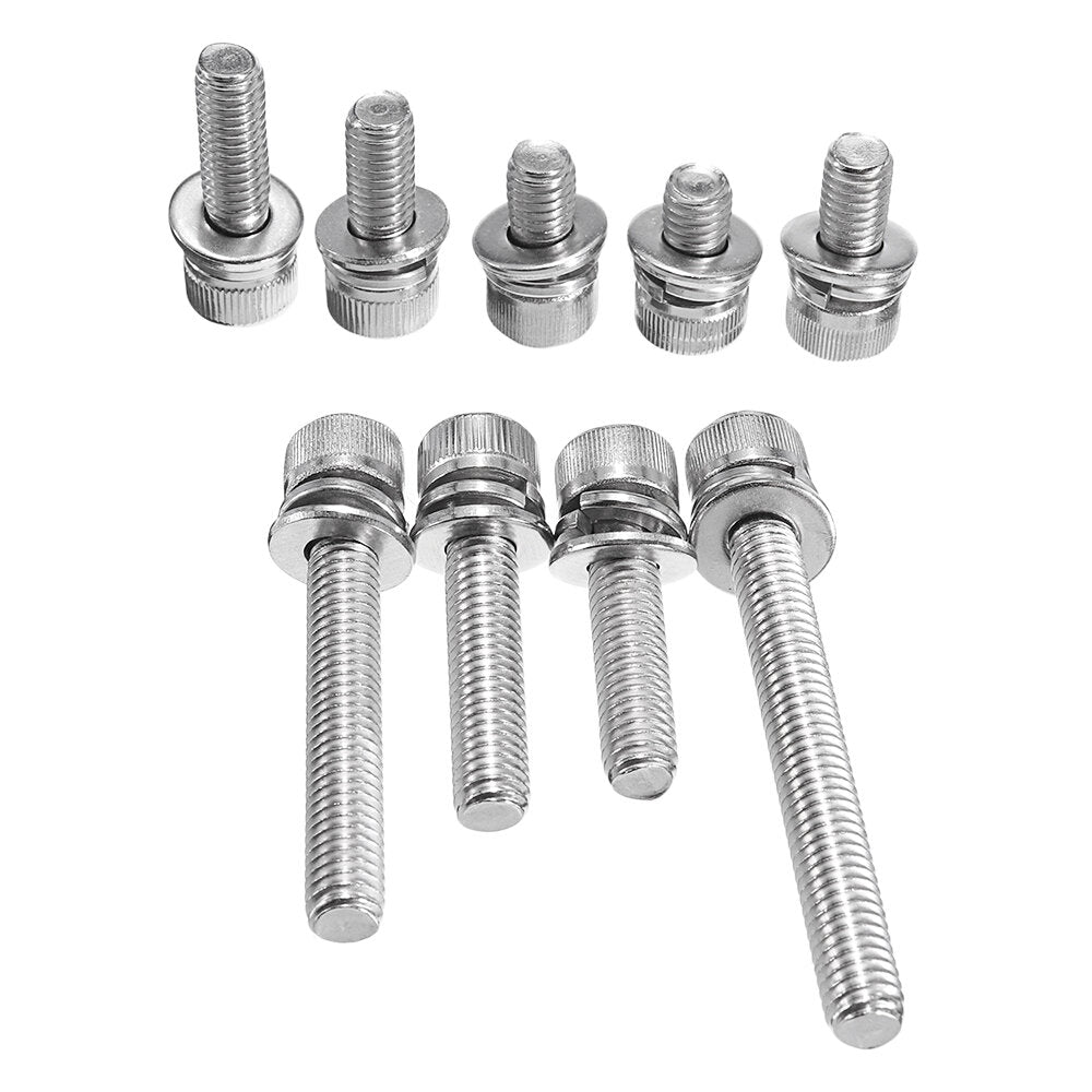 50Pcs M6 Hex Socket Knurled Cap Head Screw 304 Stainless Steel Bolt Assortment Set