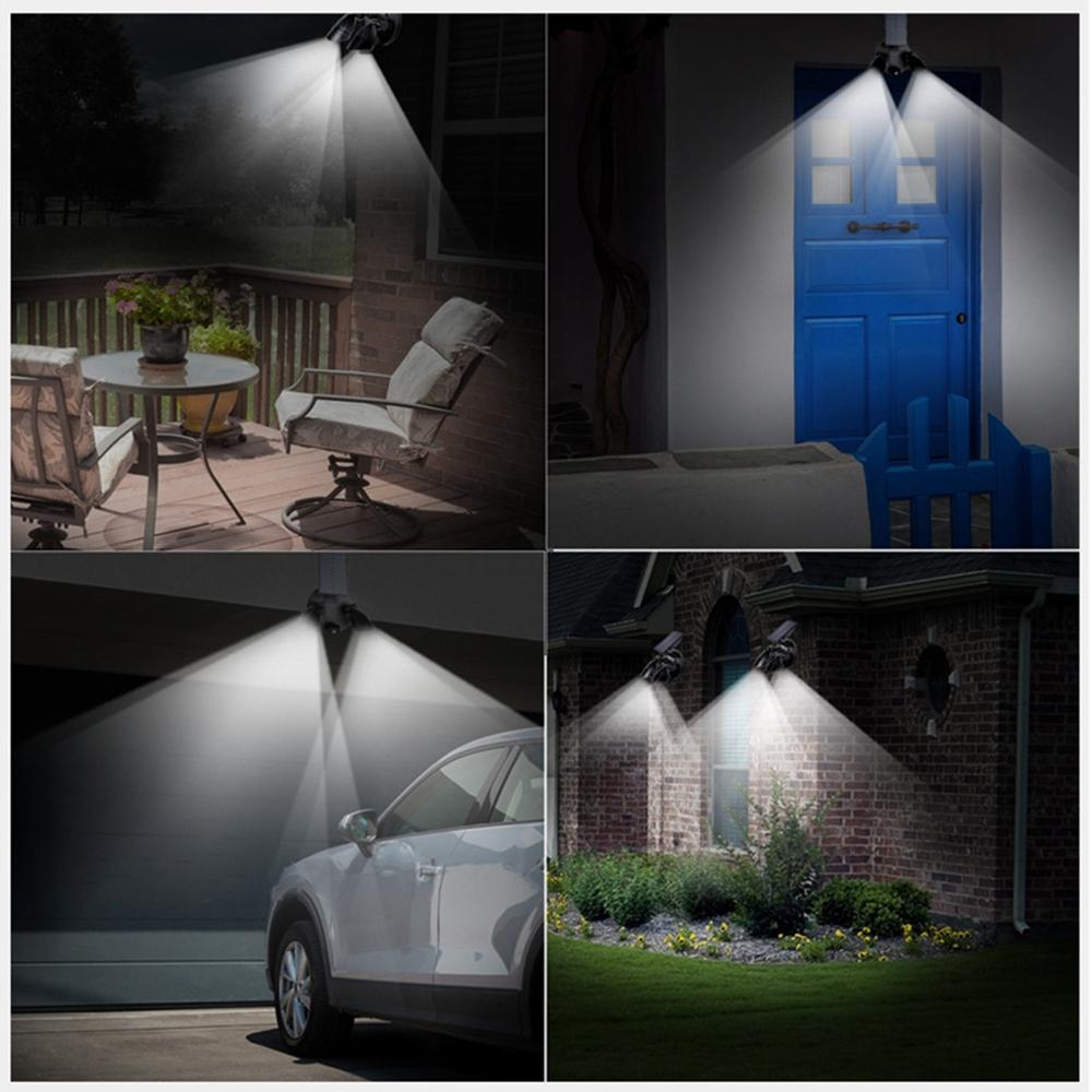 6 LED Solar PIR Motion Sensor Flood Spot Light Wall Garden Rotating