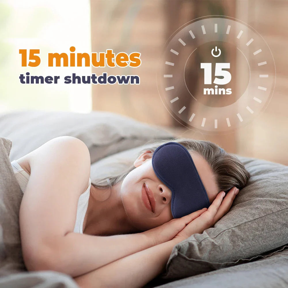 Heated Electric Eye Massager Mask - Wireless, Relieves Strain, Dark Circles, Dry Eyes, Fatigue
