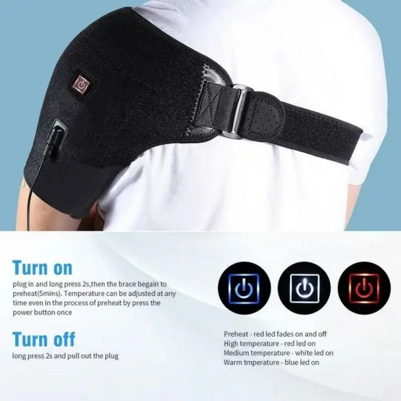 Heating Shoulder Support Belt, 3 Temperature Levels, Dual-Sided, for Body Relaxation