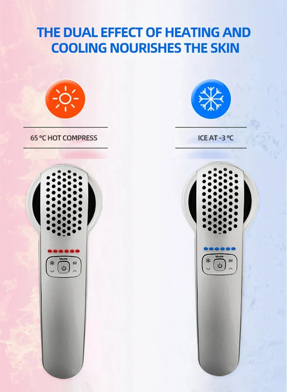 Hot Cold Hammer Facial Massager, Skin Tightening, Rejuvenation, Anti-Aging, Moisturizing Beauty Device