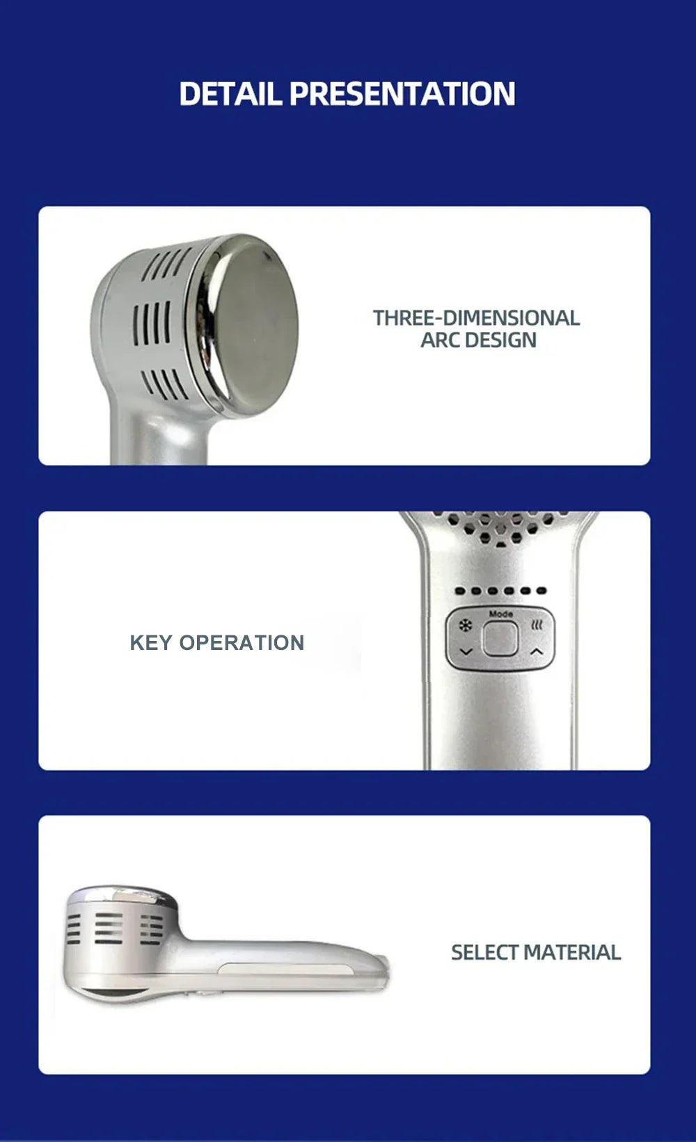 Hot Cold Hammer Facial Massager, Skin Tightening, Rejuvenation, Anti-Aging, Moisturizing Beauty Device
