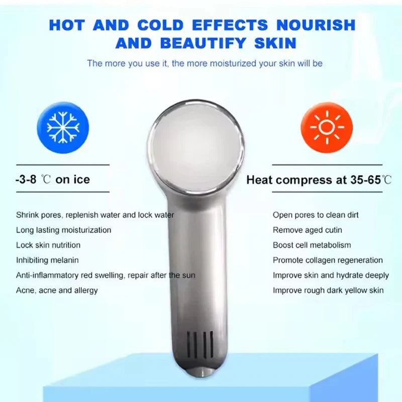 Hot Cold Hammer Facial Massager, Skin Tightening, Rejuvenation, Anti-Aging, Moisturizing Beauty Device