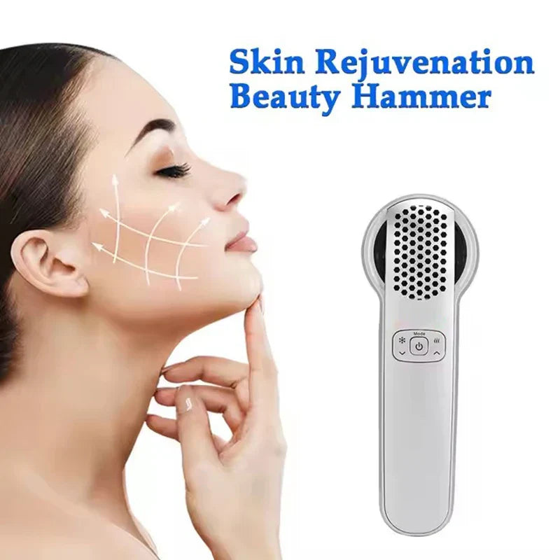 Hot Cold Hammer Facial Massager, Skin Tightening, Rejuvenation, Anti-Aging, Moisturizing Beauty Device