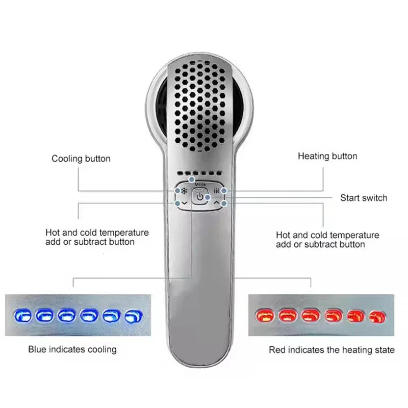 Hot Cold Hammer Facial Massager, Skin Tightening, Rejuvenation, Anti-Aging, Moisturizing Beauty Device
