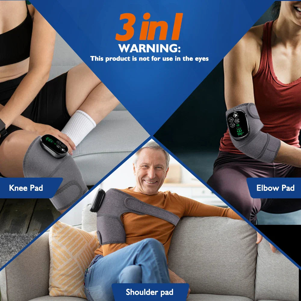 Infrared Light Therapy Knee Brace, 660nm & 850nm, Shoulder Massager, Heating Wrap for Muscle Relaxation