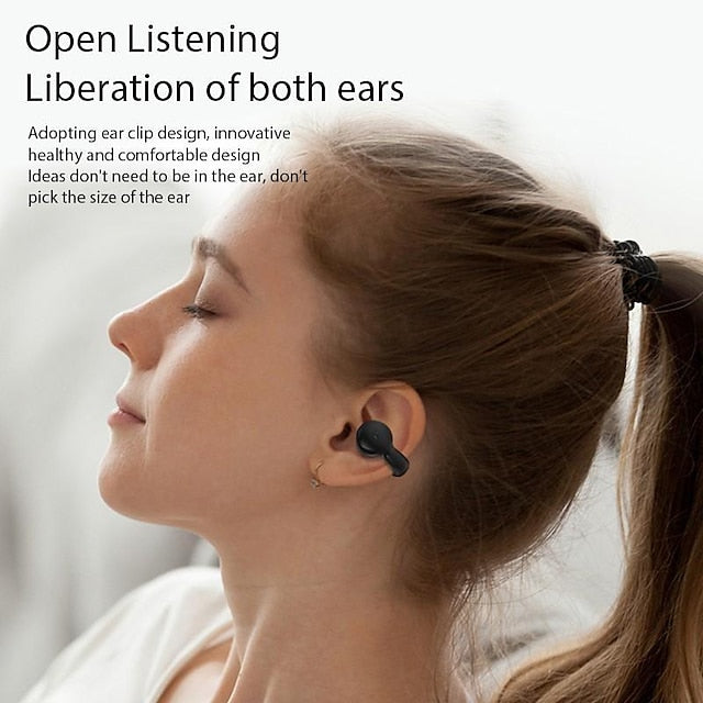 1PC Painless Wear Wireless Bluetooth Headset, Noise Cancelling Ear Clip Bluetooth Earphones, Open Ear Business Driving Headphones