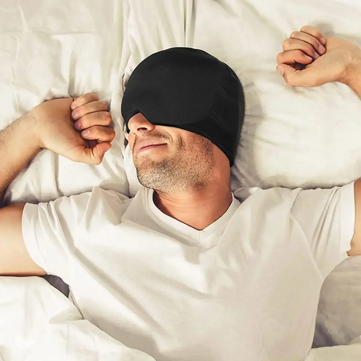 Migraine Relief Hat - Gel Ice Cap for Headache, Hot & Cold Therapy, Pain Relief, Includes Eye Mask
