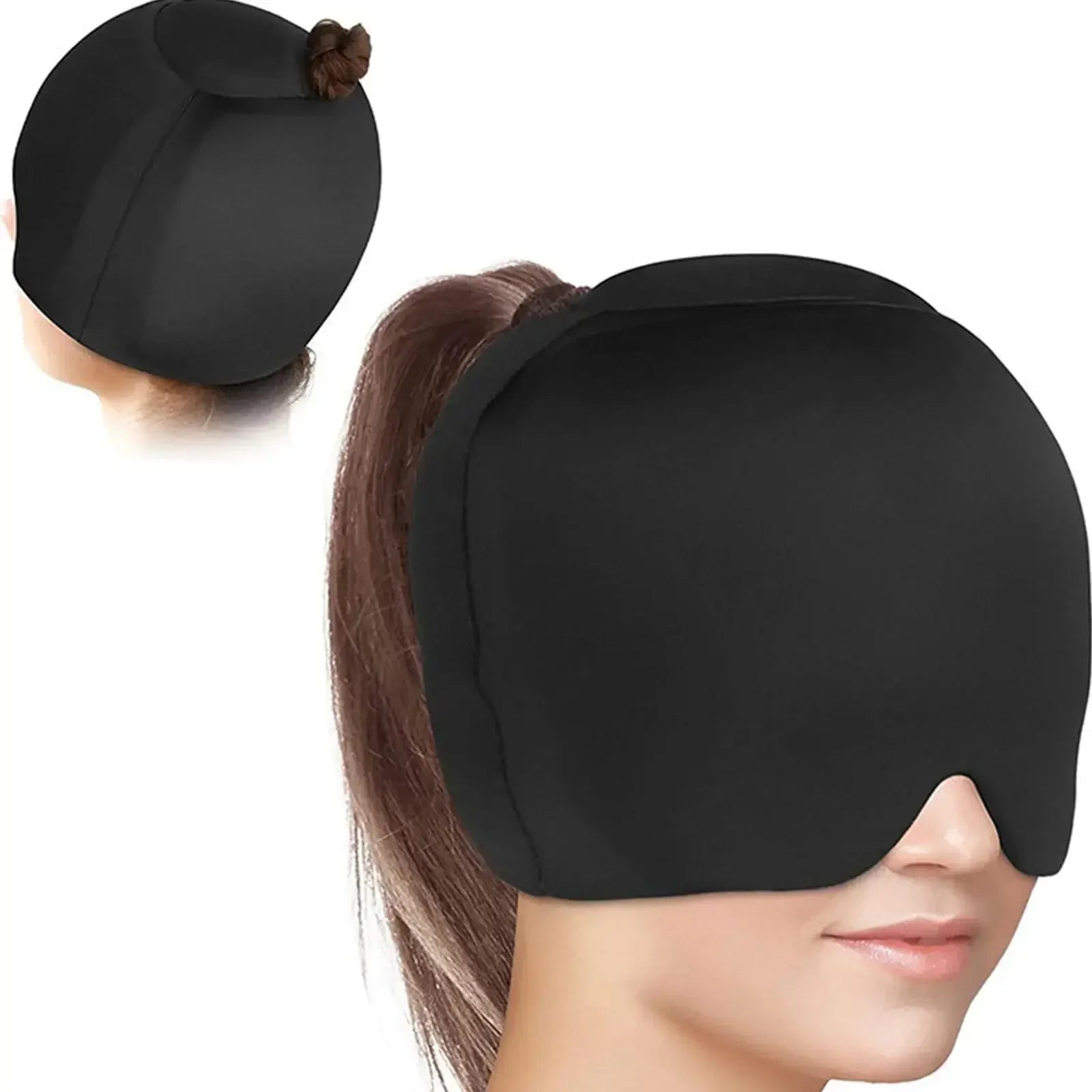 Migraine Relief Hat - Gel Ice Cap for Headache, Hot & Cold Therapy, Pain Relief, Includes Eye Mask