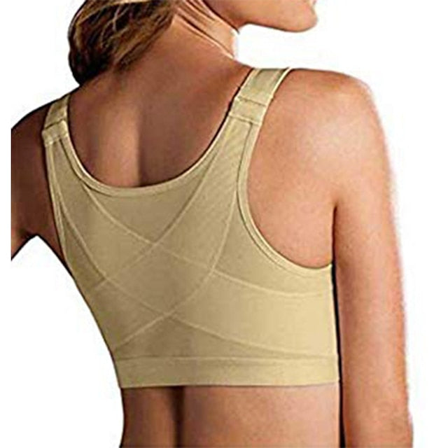 Front Closure Full Coverage Back Support Posture Corrector Bras for Women