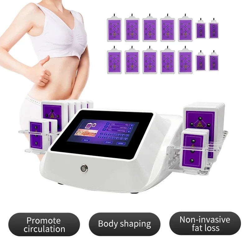Portable Lipo Slimming Machine, 14 Pads, Anti-Cellulite, Fat Reduction, Firming & Lifting