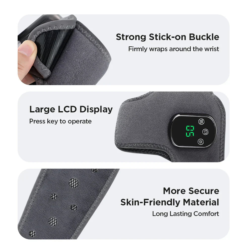 Rechargeable Electric Heating Wrist Guard with 5-Level Hot Compress, Massage Brace for Ankle, Hand, and Foot