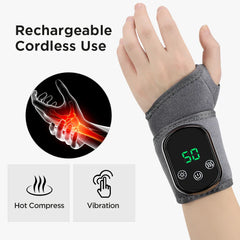 Rechargeable Electric Heating Wrist Guard with 5-Level Hot Compress, Massage Brace for Ankle, Hand, and Foot