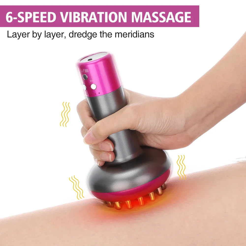 Rechargeable Guasha Massager with Heat, Body Shaping, Lymphatic Detox, Fat Burning