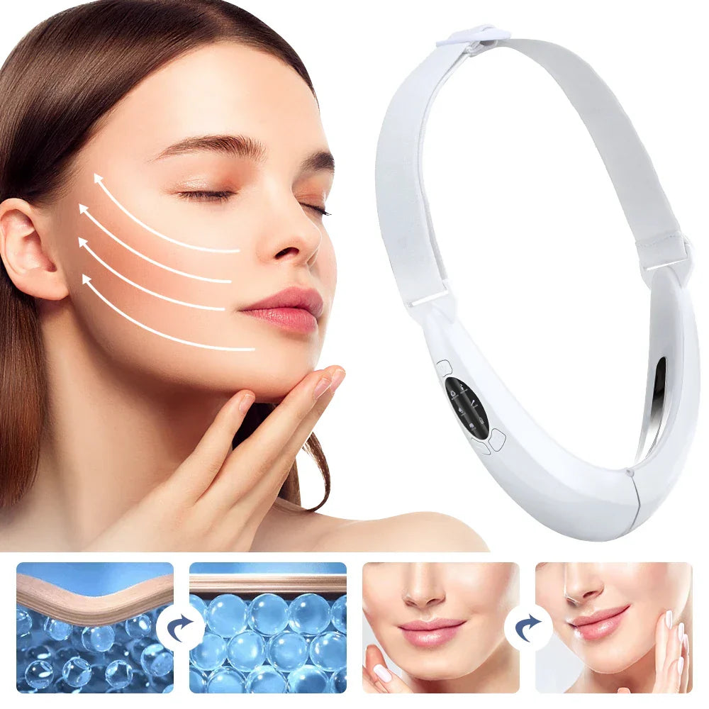 Rechargeable V Face Massager, Portable Facial Device with LED Display, 5 Modes