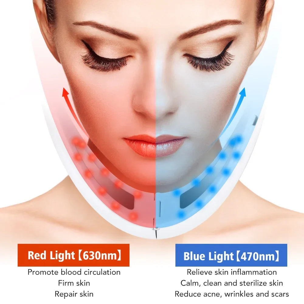 Rechargeable V Face Massager, Portable Facial Device with LED Display, 5 Modes