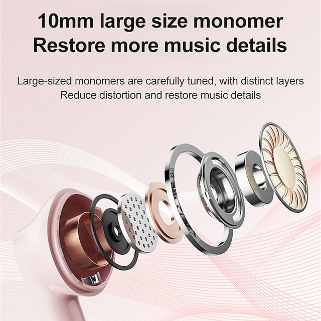 TWS Earphones Wireless Bluetooth 5.2 Earbuds HIFI Sound Noise Reduction HD Call Low Latency Headphones