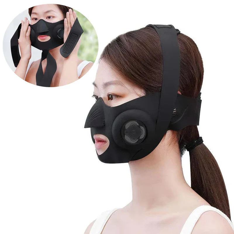 Smart V Face Slimming Device, EMS Facial Lift Mask with Remote Control, Electric Massage Care