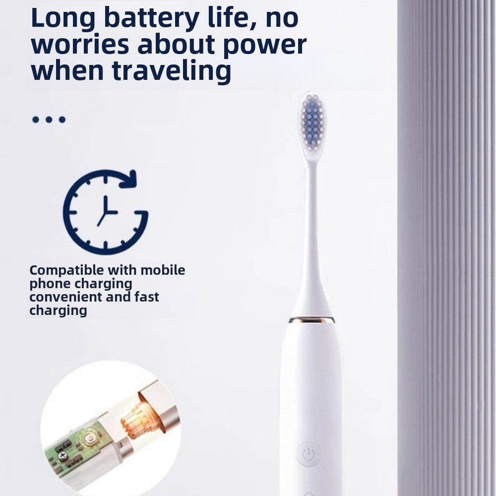 Adult Sonic Electric Toothbrush - USB Rechargeable with 8 Replacement Heads