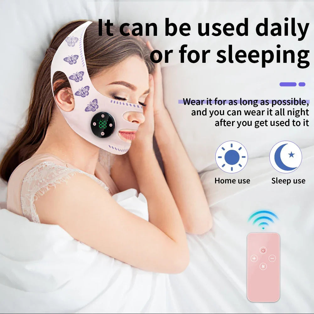 USB Rechargeable EMS Facial Slimming Strap, Face Lift, Cheek Lifter, Reduce Double Chin, Head Massage