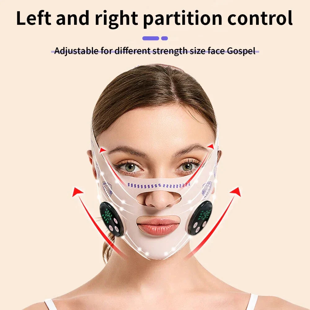 USB Rechargeable EMS Facial Slimming Strap, Face Lift, Cheek Lifter, Reduce Double Chin, Head Massage