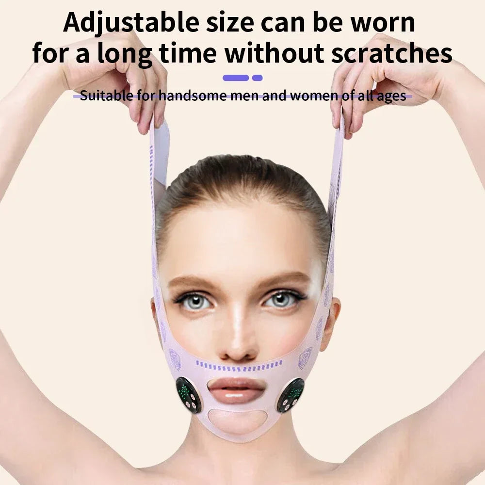 USB Rechargeable EMS Facial Slimming Strap, Face Lift, Cheek Lifter, Reduce Double Chin, Head Massage