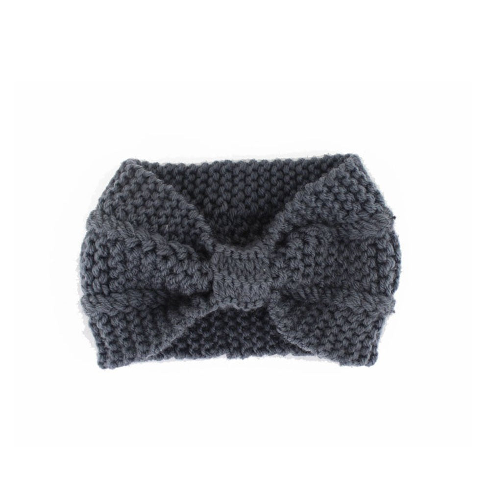 Fashion Winter Warm Women Crochet HeadbandSolid Color Bow Knot Knitted Ear Warmer Headwrap Hair Band