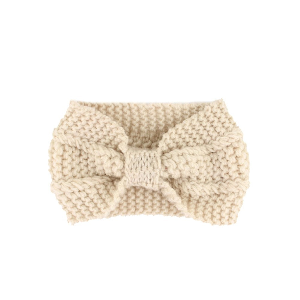 Fashion Winter Warm Women Crochet HeadbandSolid Color Bow Knot Knitted Ear Warmer Headwrap Hair Band