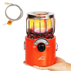 2-in-1 Portable 2000W Gas Heater Outdoor Camping Stove Heating Cooker for Ice Fishing Camping Hiking Picnicking Hunting