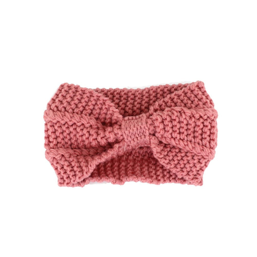 Fashion Winter Warm Women Crochet HeadbandSolid Color Bow Knot Knitted Ear Warmer Headwrap Hair Band