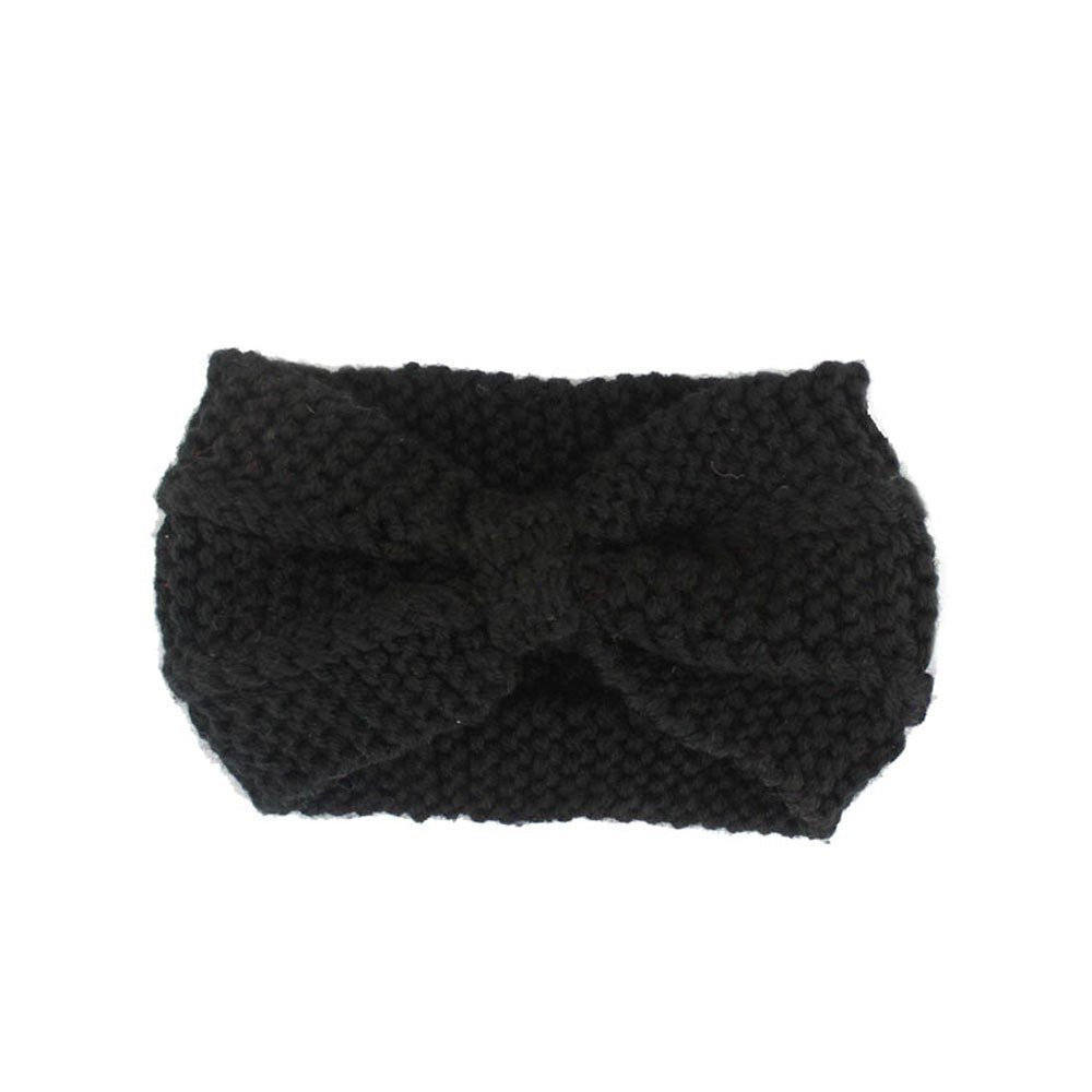 Fashion Winter Warm Women Crochet HeadbandSolid Color Bow Knot Knitted Ear Warmer Headwrap Hair Band