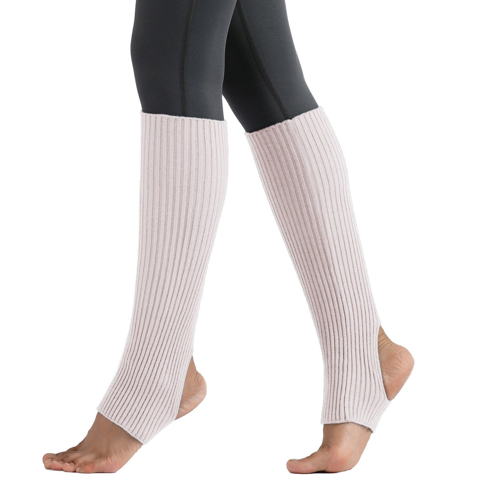 Women Stockings Open Heel Knee High Leg Warmers Ribbed Knit for Yoga Ballet Dancing Lounging