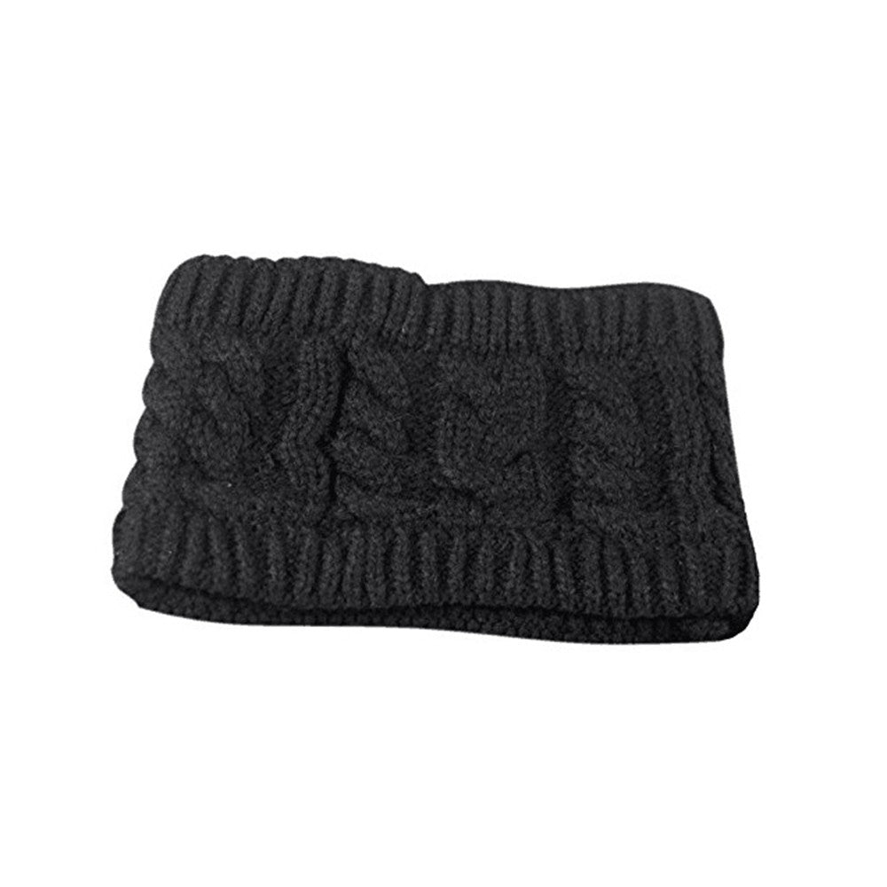 Women Fashion Knitted Headband Winter Warm CapCrochet Head-Wrap No Top Hat Headband