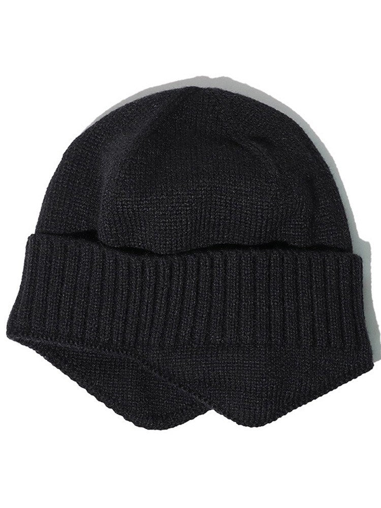 Men Women Winter Knitted Hat Warm Fleece Earflaps Windproof Outdoor Sport Cycling Beanie Hat