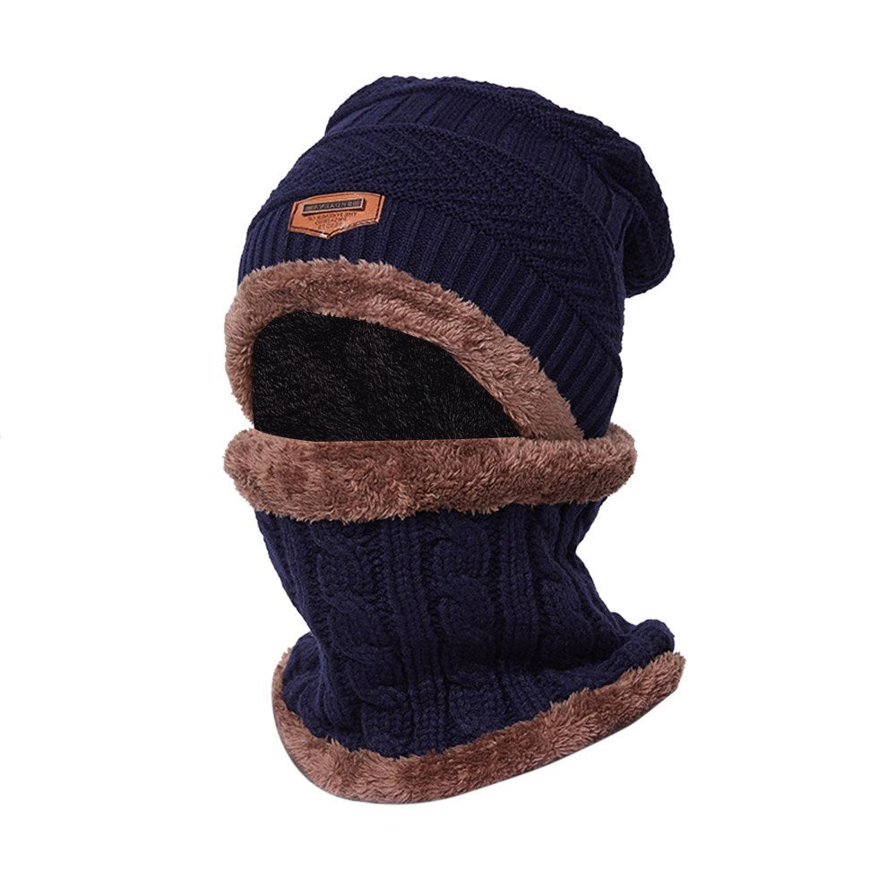 Warm Knit Beanie Winter Plush HatWomen Men Sports Head Warmer Hiking Camping Cycling Skull Cap Outdoor Sports Equipment