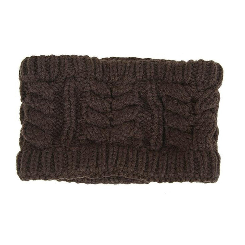 Women Fashion Knitted Headband Winter Warm CapCrochet Head-Wrap No Top Hat Headband