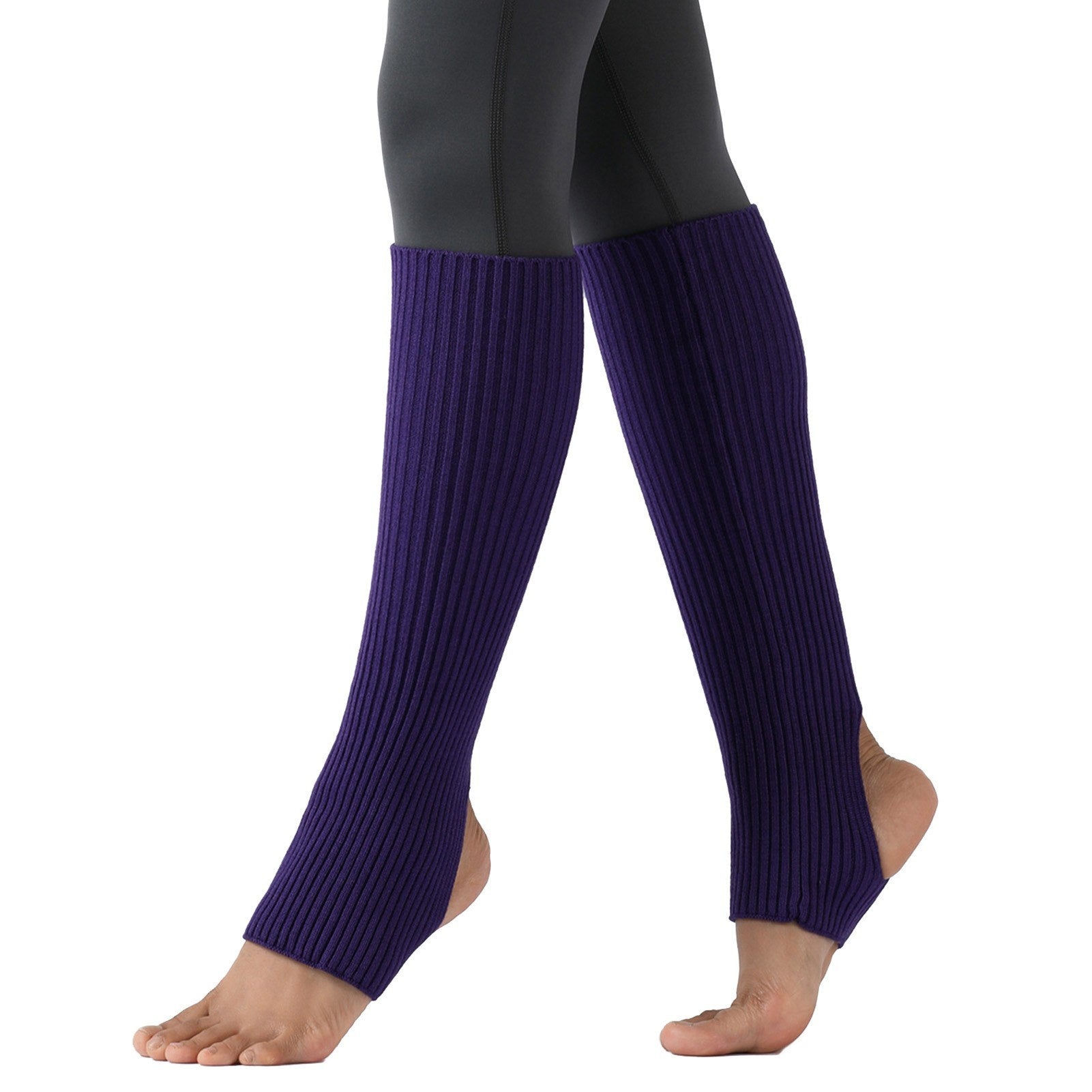 Women Stockings Open Heel Knee High Leg Warmers Ribbed Knit for Yoga Ballet Dancing Lounging