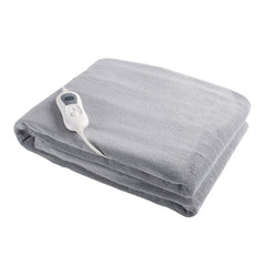 Electric Heated Blanket Warm Shawl Fast Heating Winter Body Warmer Cozy Mattress Cover 180x130cm with Auto Shut Off 3 Levels Temperature Adjustment Light Grey 220-240V