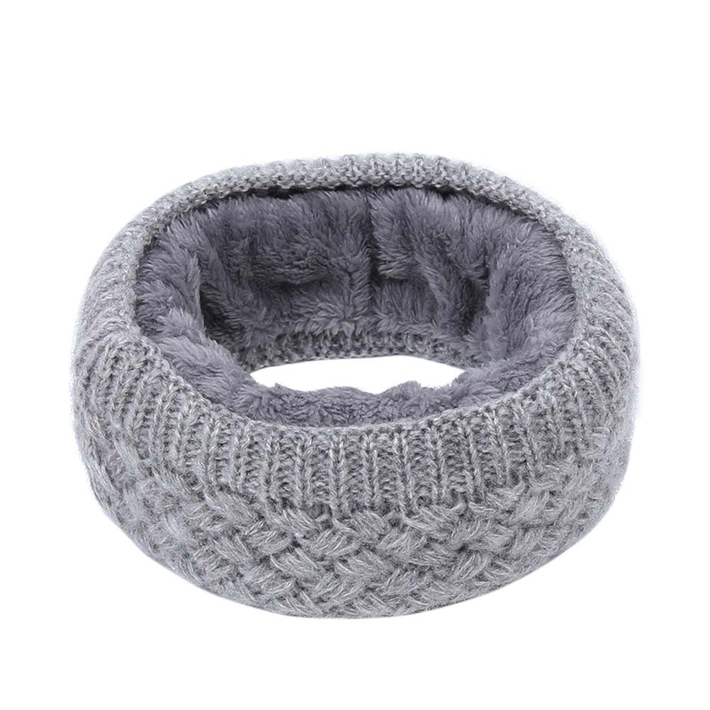 Winter Ribbed Knitted Circle Loop Ring Scarf Thickness Collar Scarves Neck Warmer