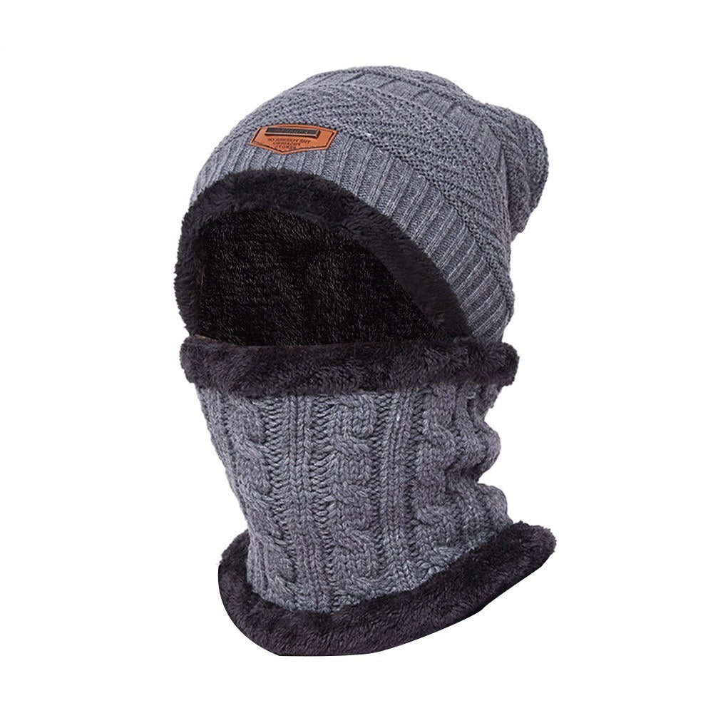 Warm Knit Beanie Winter Plush HatWomen Men Sports Head Warmer Hiking Camping Cycling Skull Cap Outdoor Sports Equipment