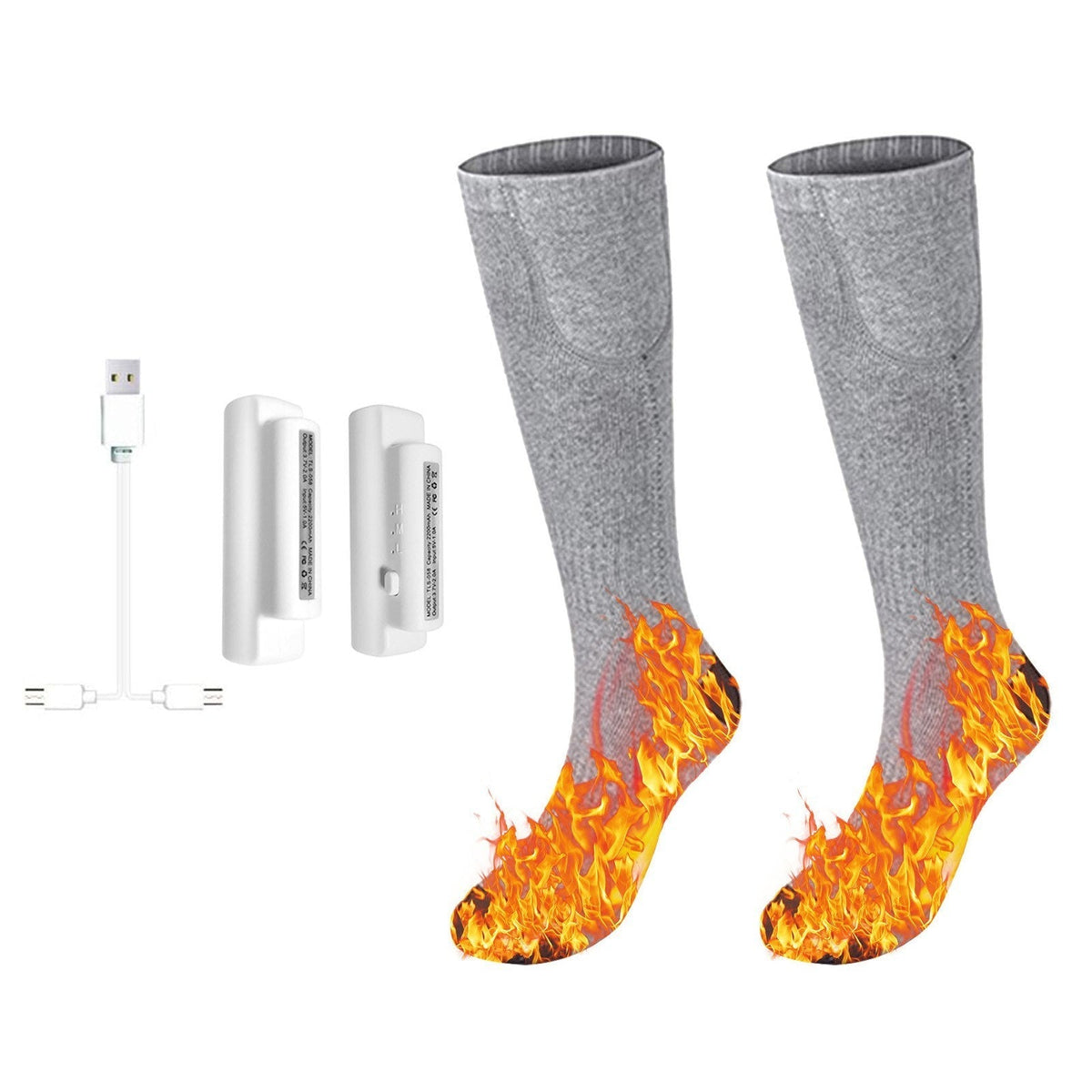 3.7V Heated SocksFoot Warmers for Men And Women, Electric Heating Socks, Washable Battery Heated Socks for Winter Skiing Hiking Fishing Riding, Keep