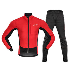 Men Winter Cycling Clothing SetWaterproof Windproof Thermal Fleece Bike Riding Jacket and Pants Sportswear