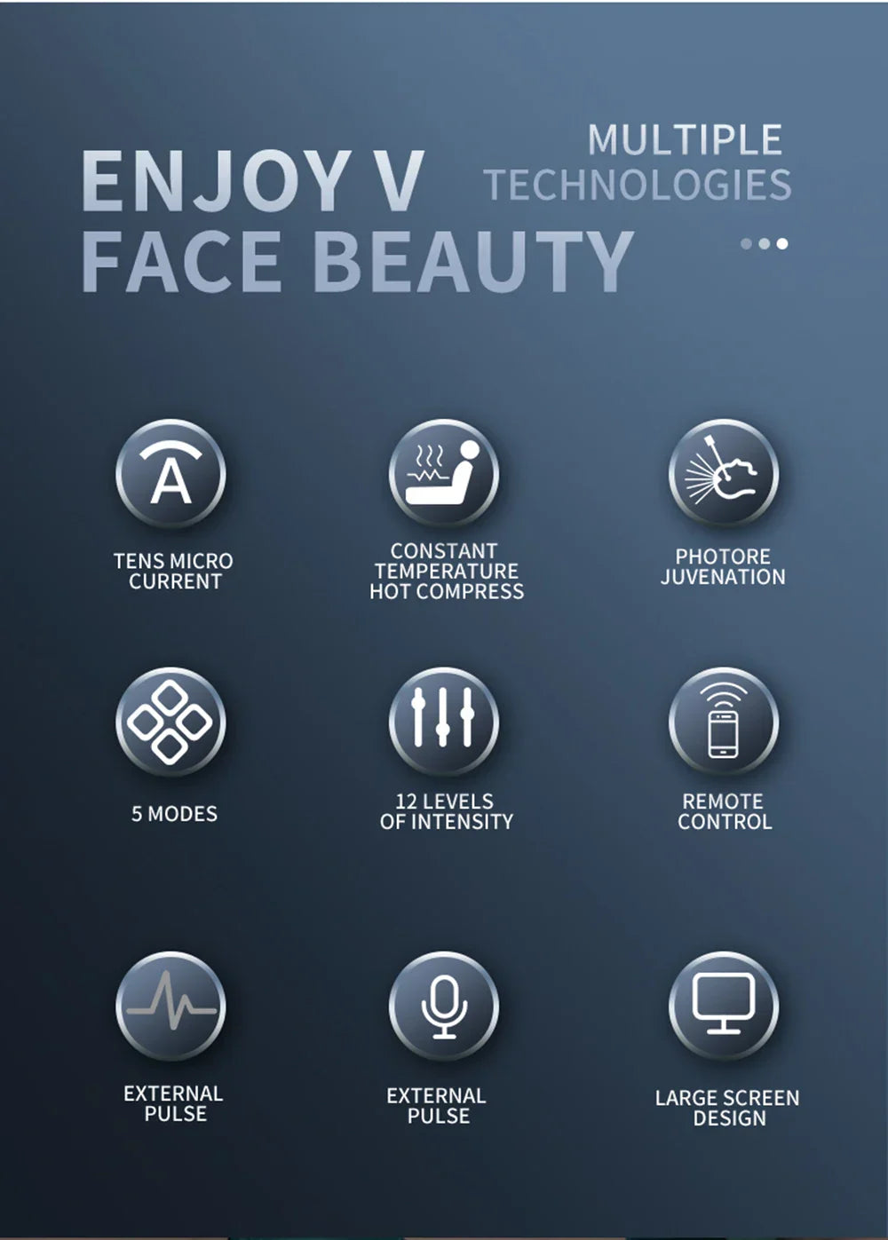 V-Shaped Facial Massager, Lift & Tighten Muscles, Mandibular Weight Loss, Face Care Phototherapy