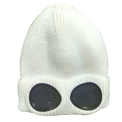 Winter Knitted Skull HatThickened Warm Stretchy Beanie Ski Cap,Removable Glasses Plush Lining Double-use,for Men Women Outdoor Activities