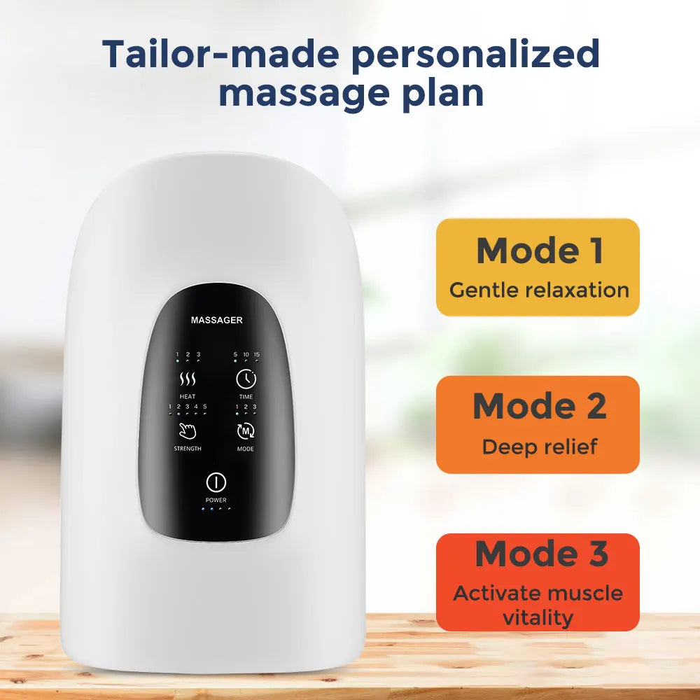 Wireless Electric Hand Massager with Air Compression, Hot Compress for Arthritis and Muscle Relaxation